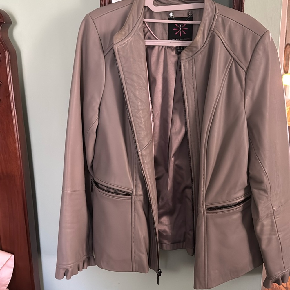 Issac Mizrahi lamb leather jacket, size 12